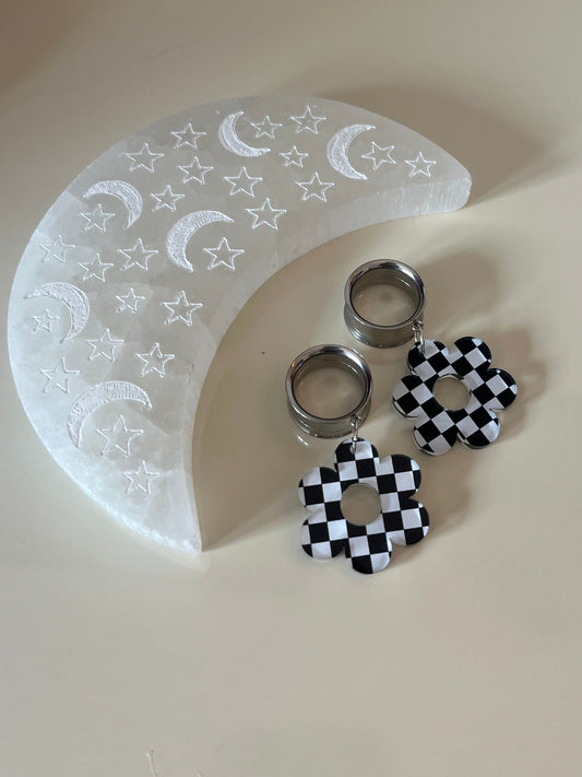 Checkered Daisy Dangle Plugs
