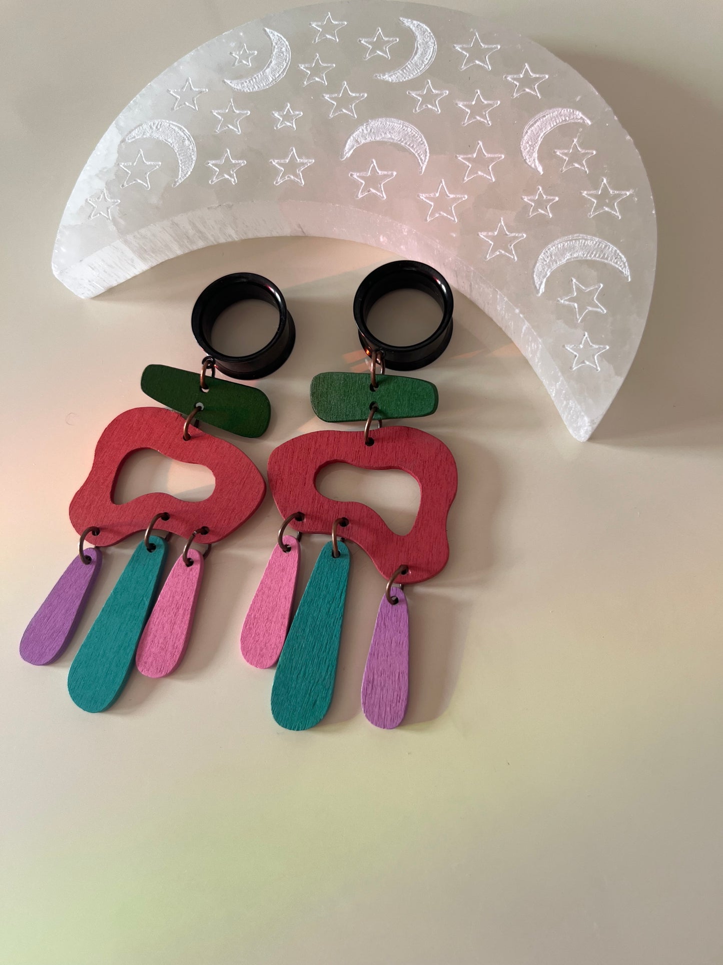 Wooden Artsy Dangle Plugs