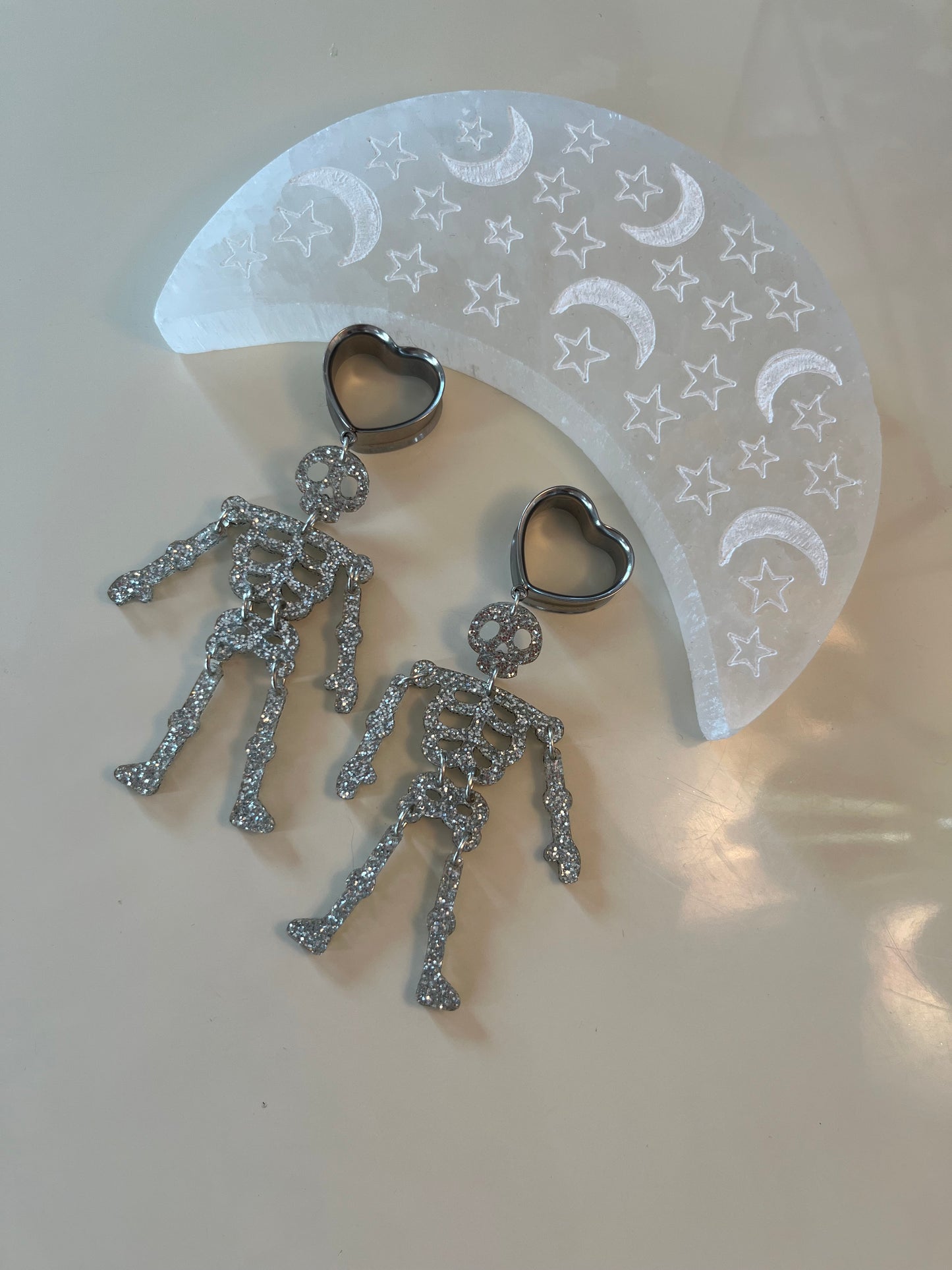 Glitter Skeleton Dangle Plugs