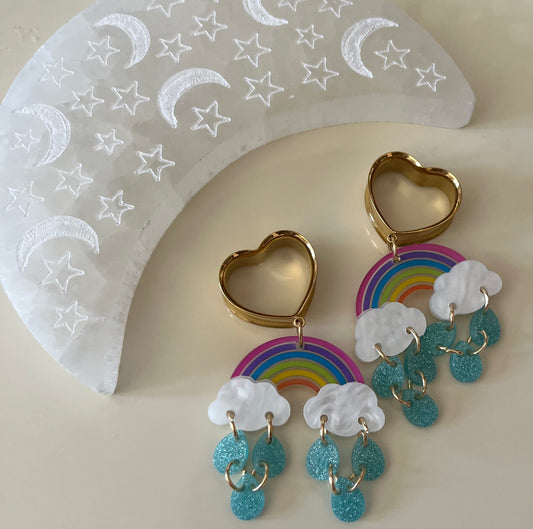 Glitter Rainbow Dangle Plugs