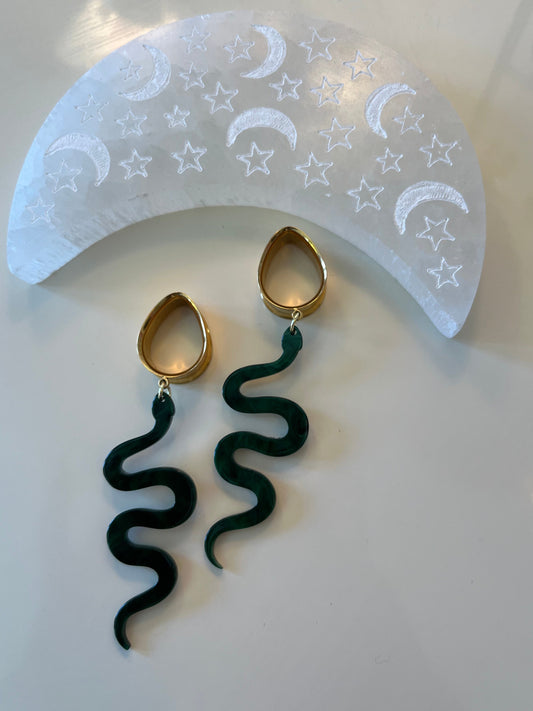 Green Snake Dangle Plugs