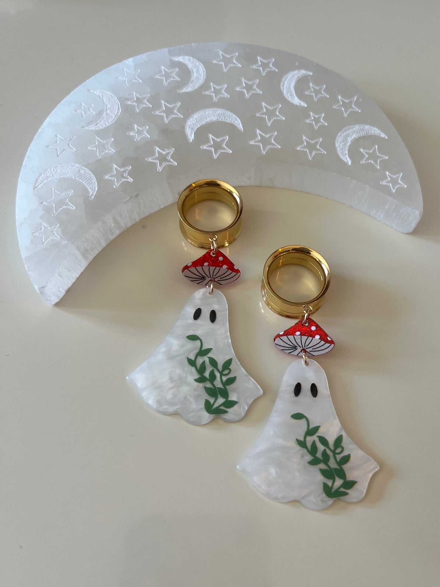 Mushroom Ghost Dangle Plugs