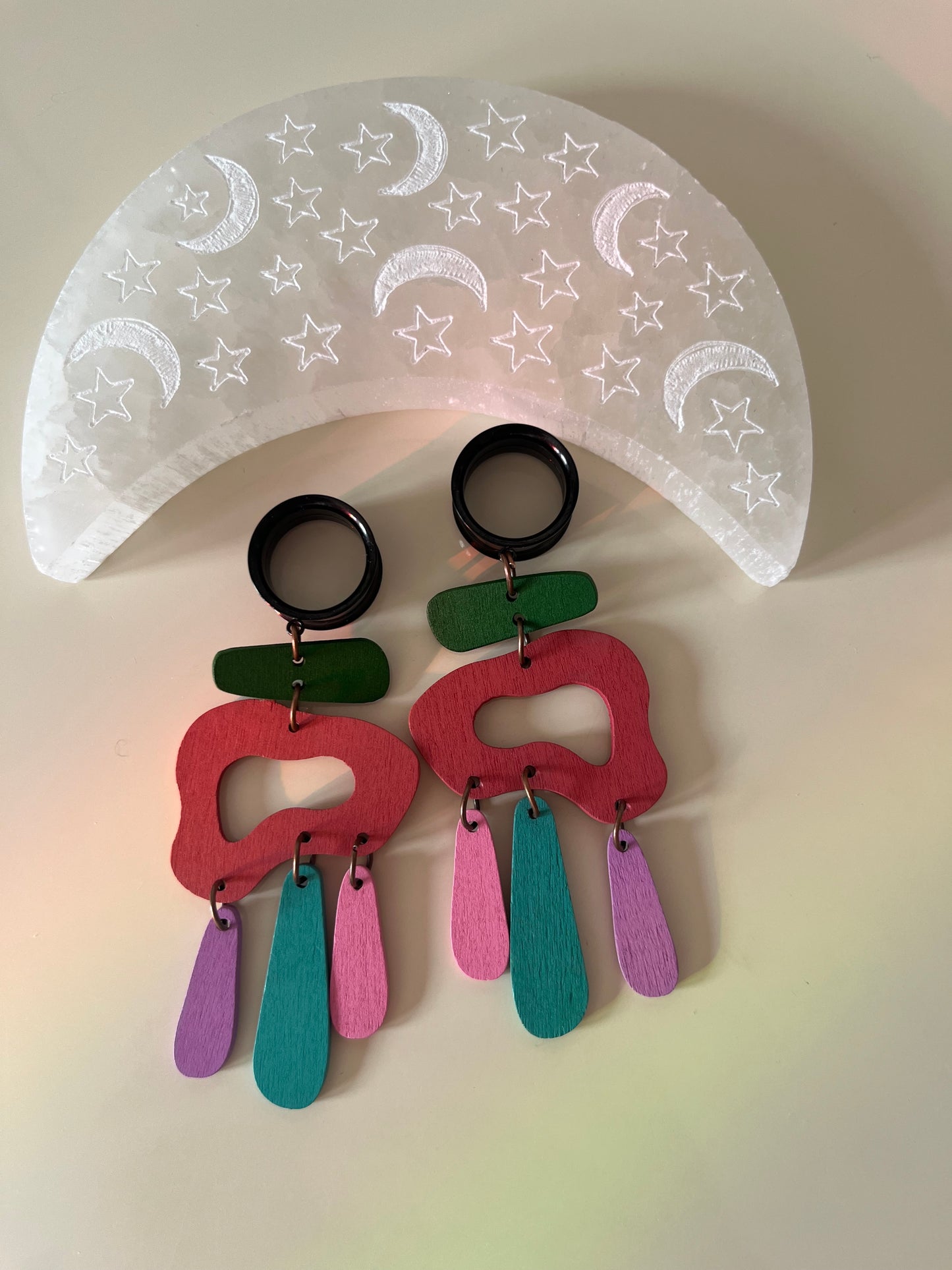 Wooden Artsy Dangle Plugs