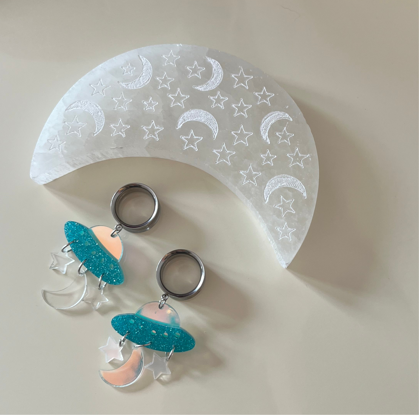 Glitter UFO Dangle Plugs