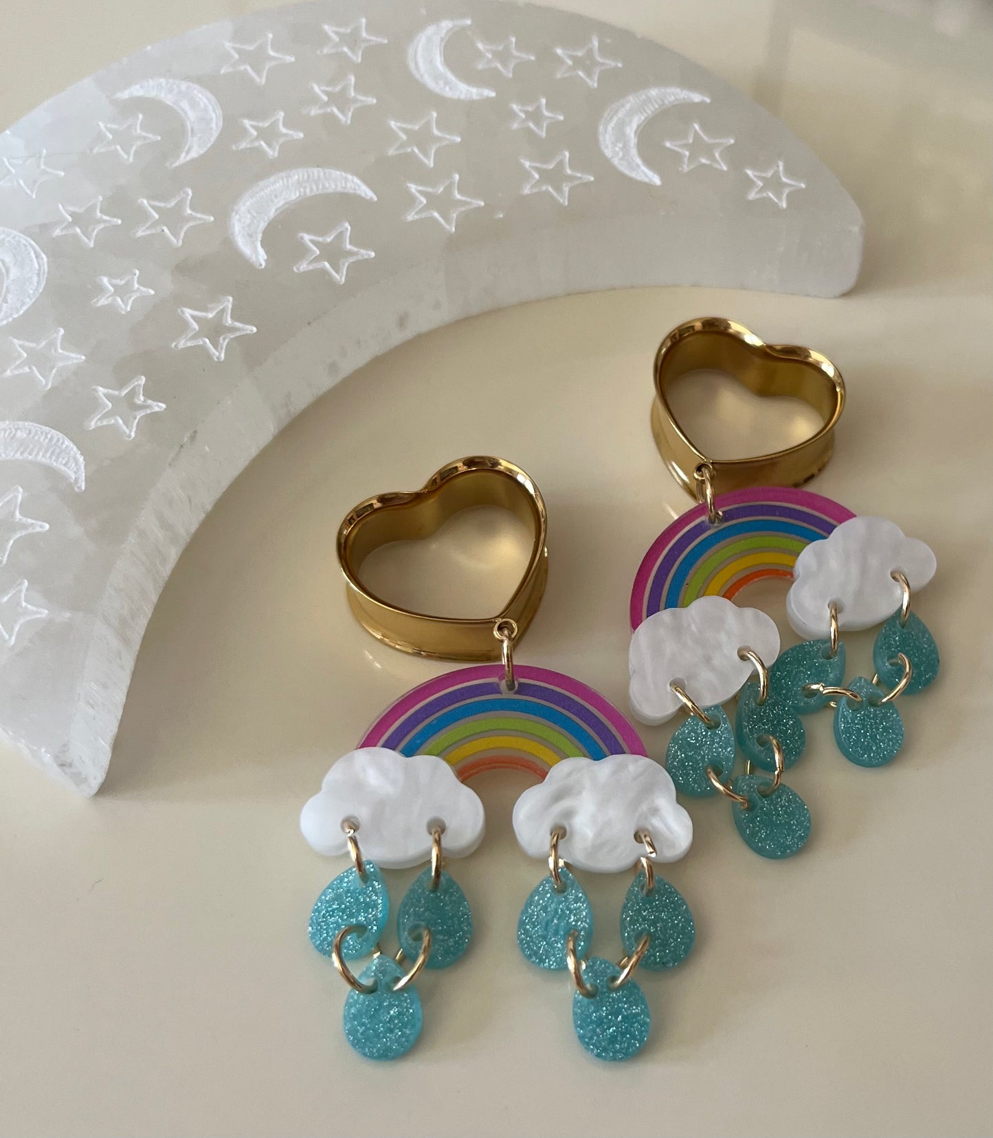 Glitter Rainbow Dangle Plugs