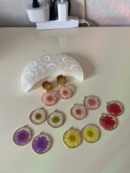 Pressed Floral Dangle Plugs