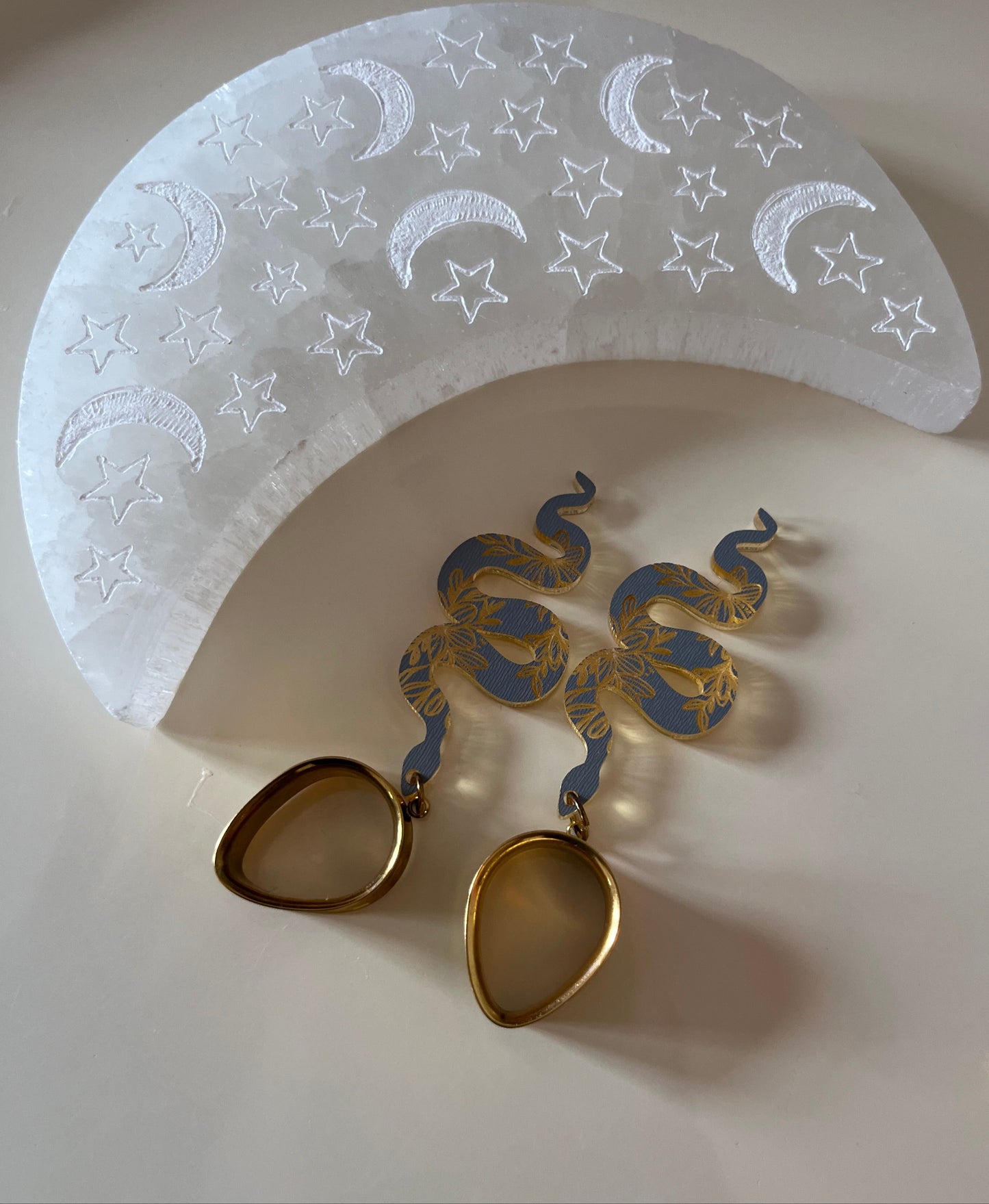 Gold Snake Dangle Plugs