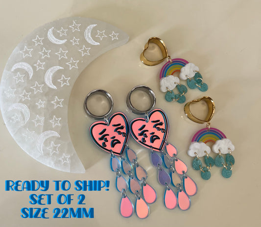 Size 22mm Pair of 2 Gauge Earrings