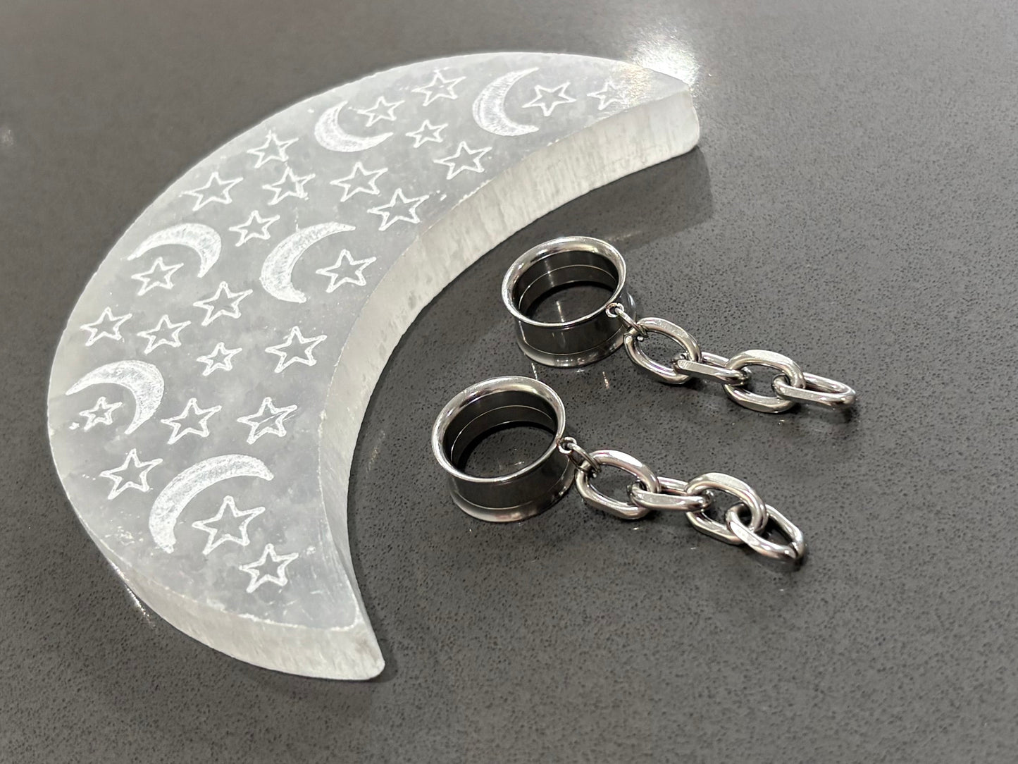 Silver Chain Dangle Plugs