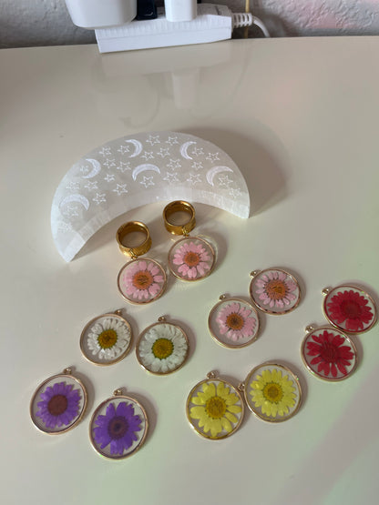 Pressed Floral Dangle Plugs