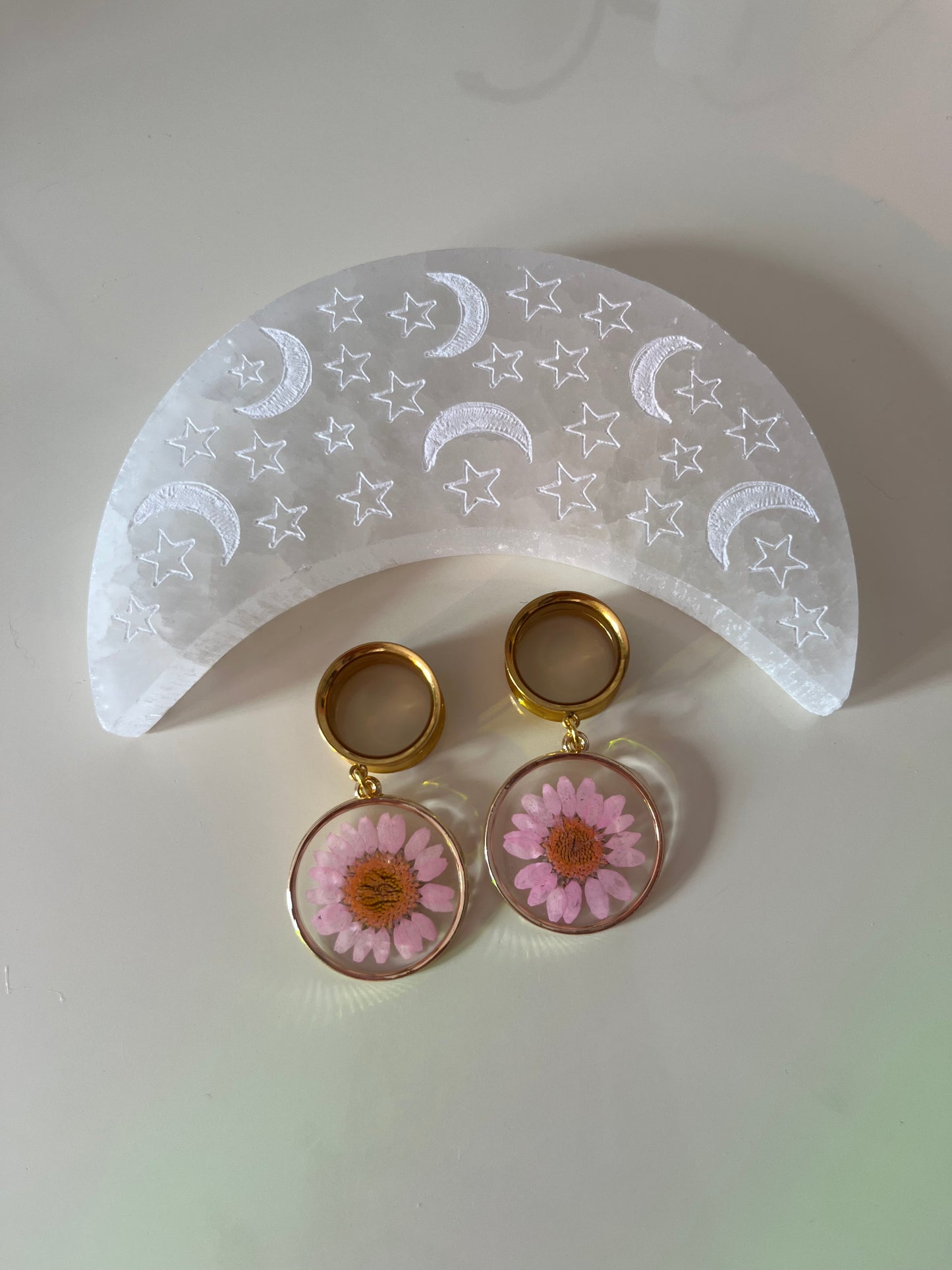 Pressed Floral Dangle Plugs
