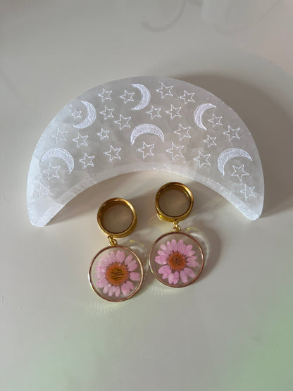 Pressed Floral Dangle Plugs