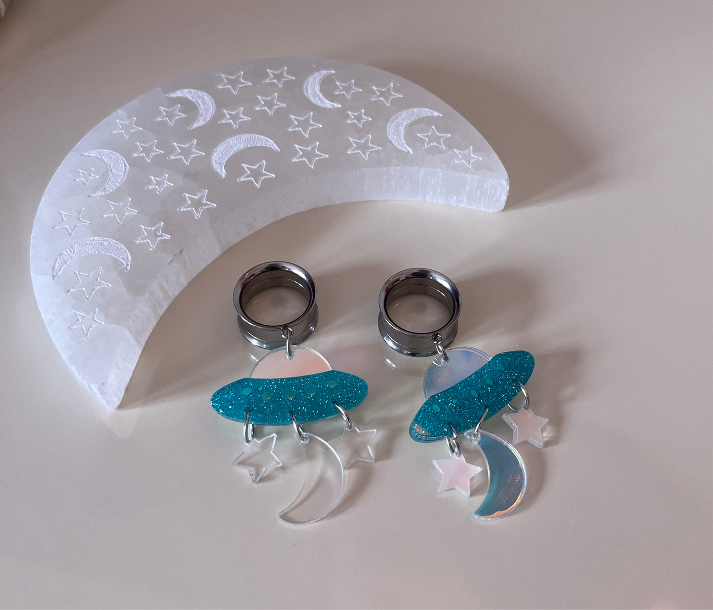 Glitter UFO Dangle Plugs