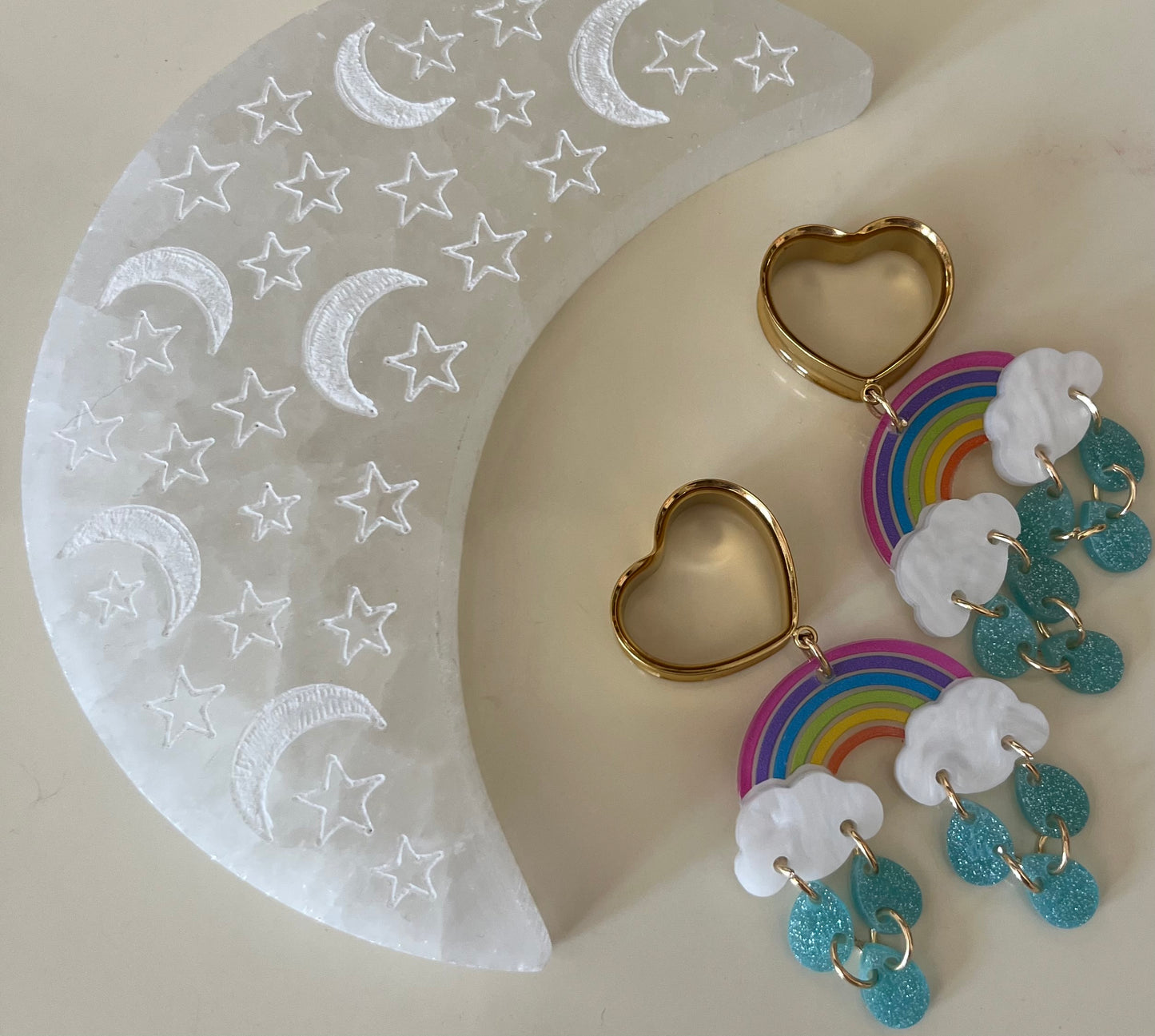 Glitter Rainbow Dangle Plugs