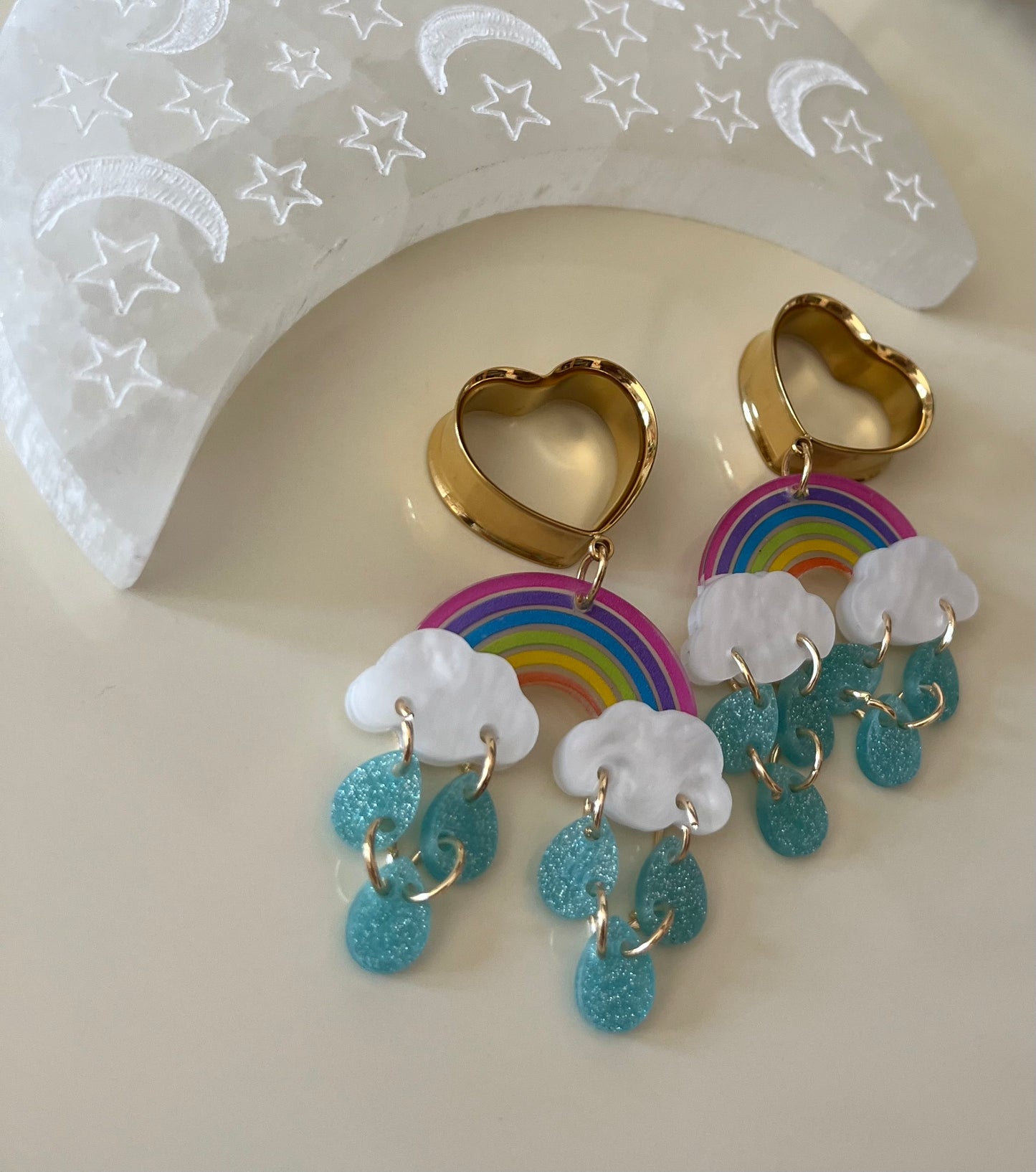 Glitter Rainbow Dangle Plugs