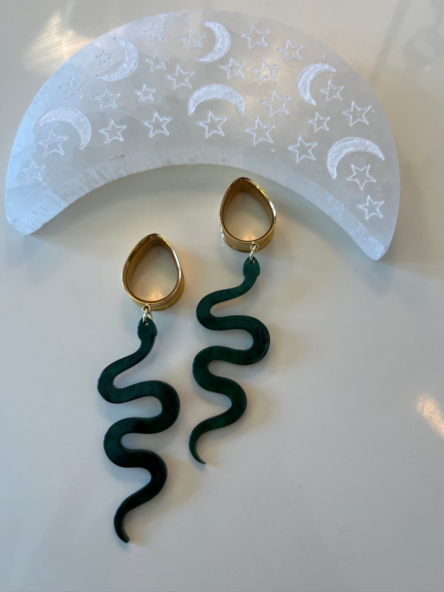 Green Snake Dangle Plugs