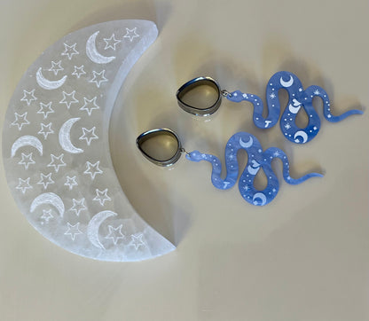 Pale Blue Snake Dangle Plugs