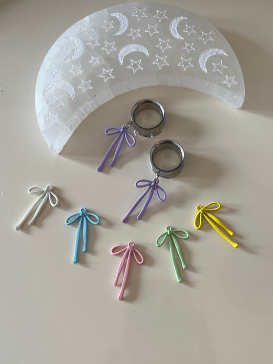 Pastel Bow Dangle Plugs