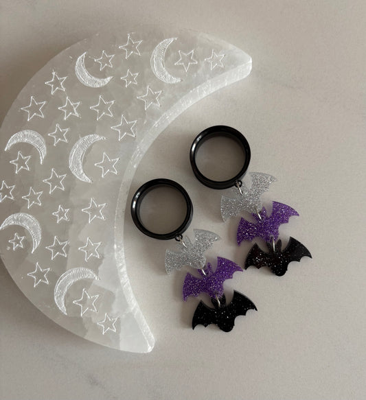 Glitter Bats Dangle Plugs