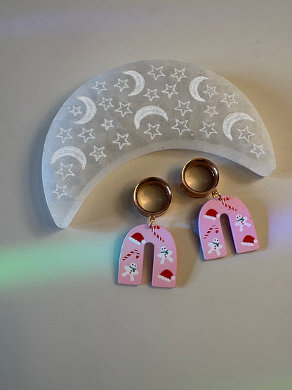 Pink Christmas Dangle Plugs