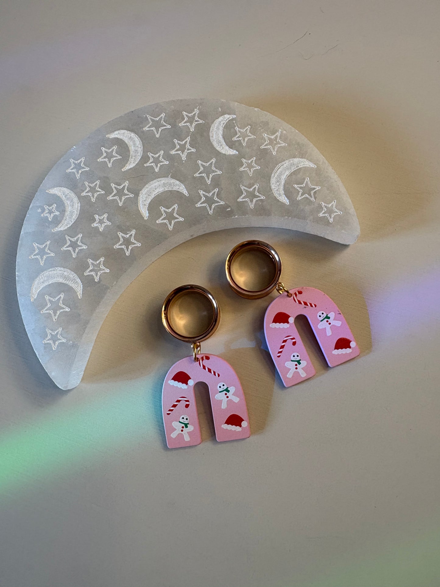 Pink Christmas Dangle Plugs