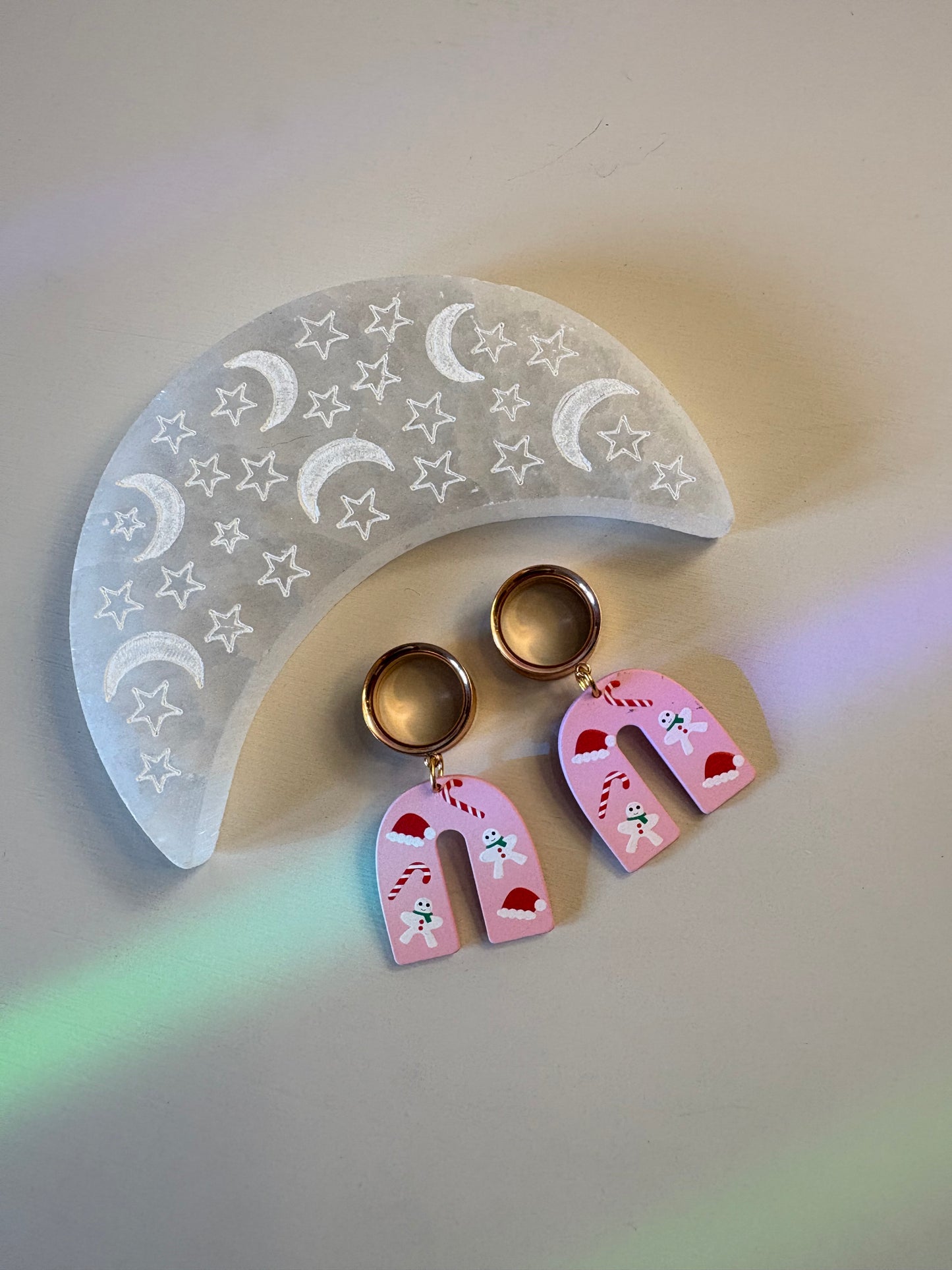 Pink Christmas Dangle Plugs