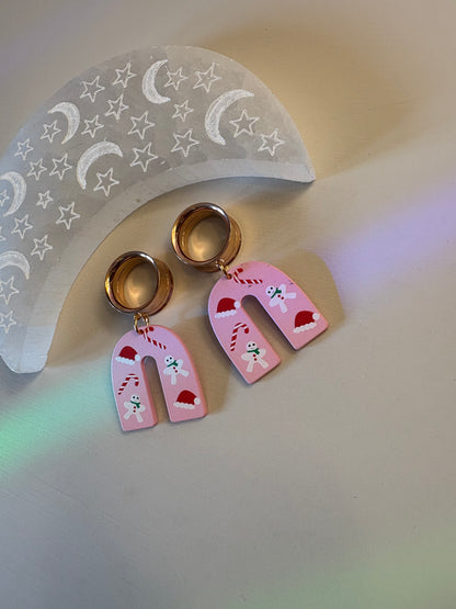 Pink Christmas Dangle Plugs