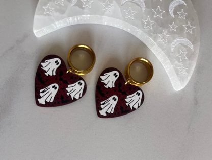 Ghost Heart Dangle Plugs