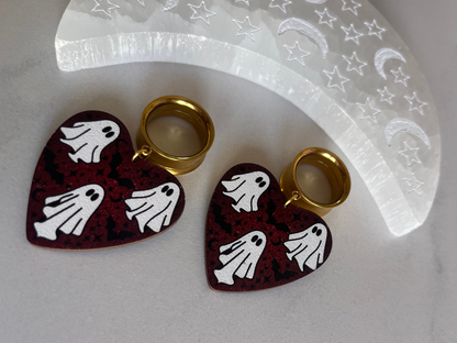 Ghost Heart Dangle Plugs